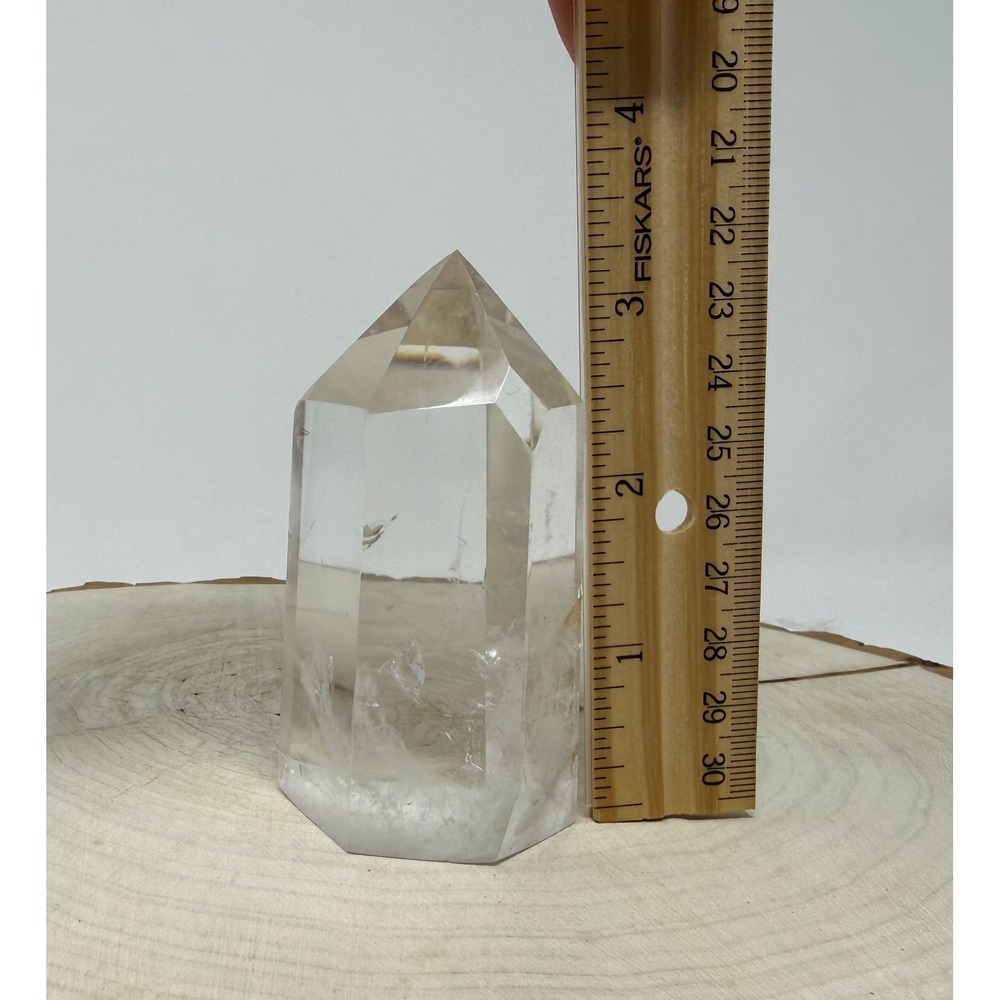 Clear Quartz Crystal Point‎ 3.4 in. Natural Faceted Healing Stone